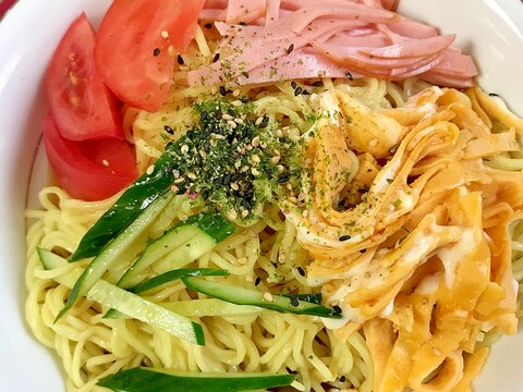 甘めの錦糸卵で食べる冷やし中華